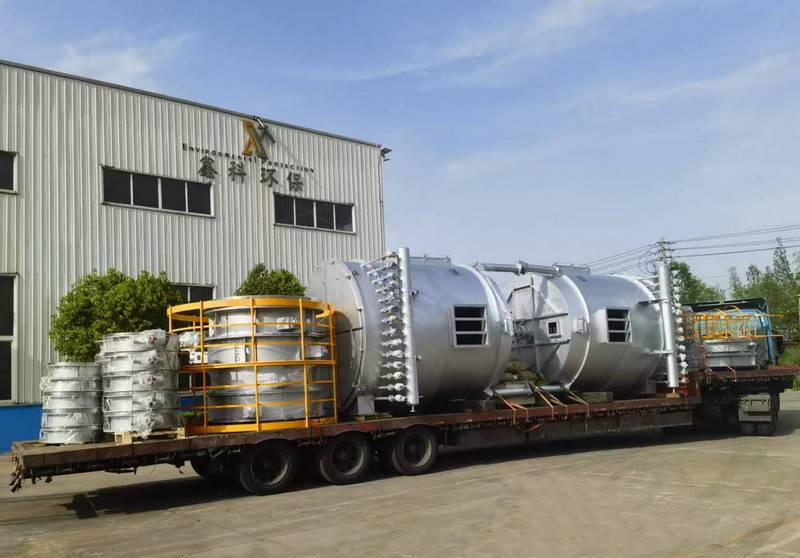 喜訊：2套1.6萬風(fēng)量的不銹鋼布袋除塵設(shè)備完工交付，裝車發(fā)貨！